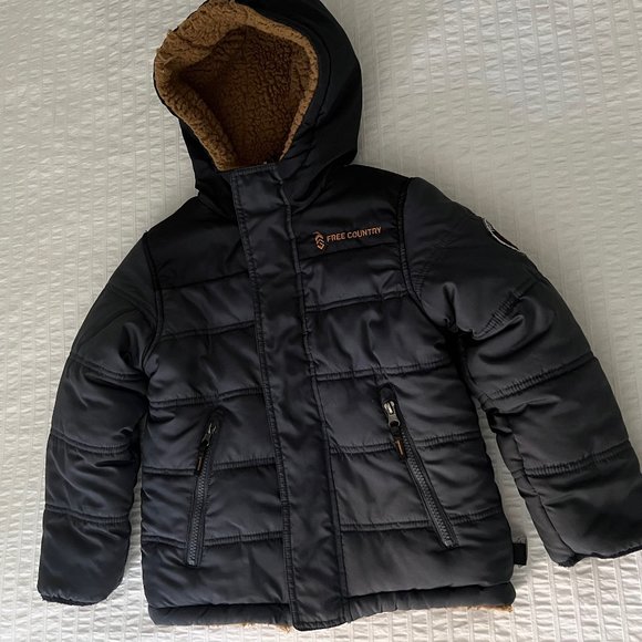 Boys Free Country Sherpa Lined Quilted Puffer Jacket size 5/6 - Picture 1 of 7